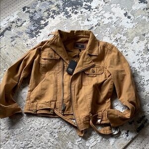 Frye Jean Barn style Jacket. Golden Brown